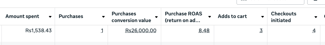 Campaign testing — purchase ROAS