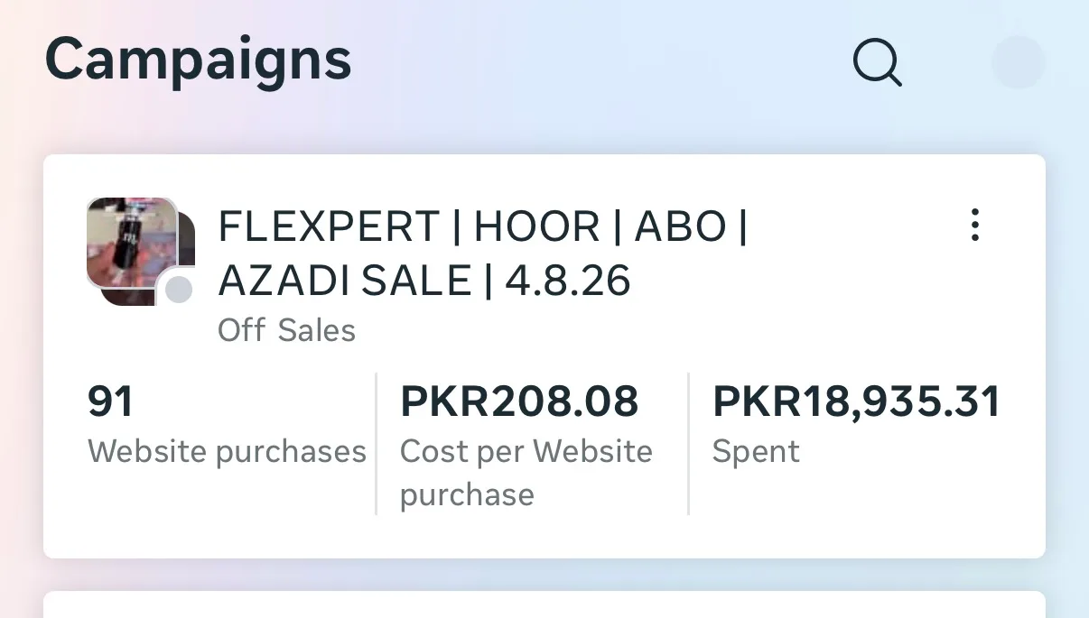 Meta Ads results screenshot
