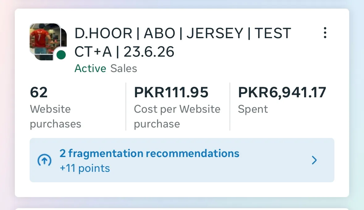 Meta Ads results screenshot